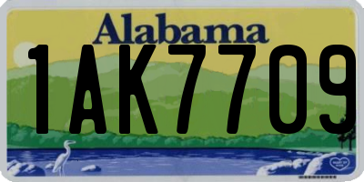 AL license plate 1AK7709