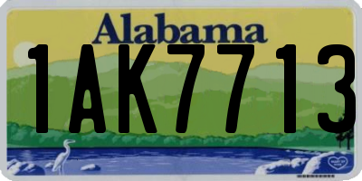 AL license plate 1AK7713