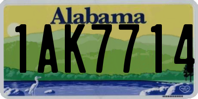 AL license plate 1AK7714