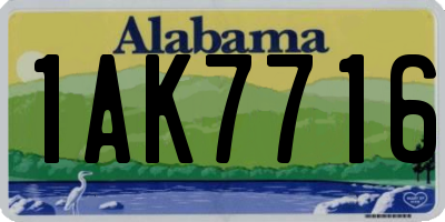 AL license plate 1AK7716