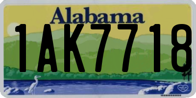 AL license plate 1AK7718