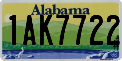 AL license plate 1AK7722