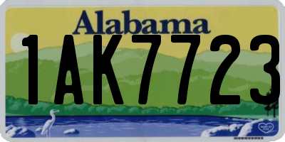 AL license plate 1AK7723