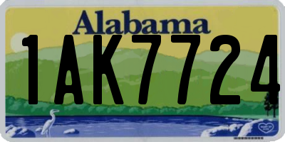 AL license plate 1AK7724