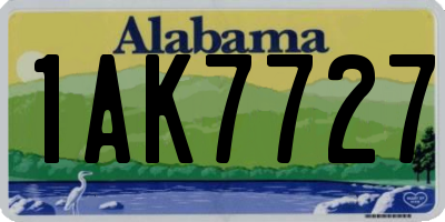 AL license plate 1AK7727