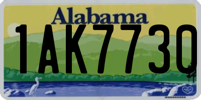 AL license plate 1AK7730
