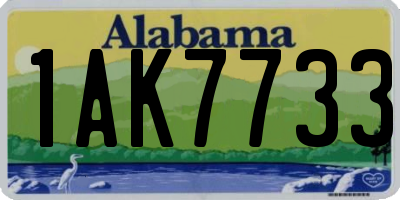 AL license plate 1AK7733