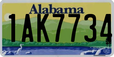 AL license plate 1AK7734