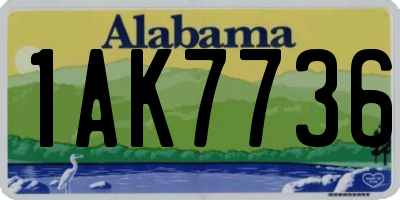 AL license plate 1AK7736
