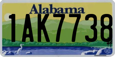 AL license plate 1AK7738