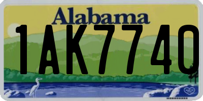 AL license plate 1AK7740