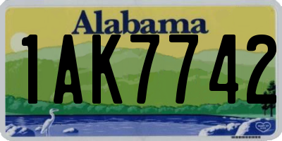 AL license plate 1AK7742