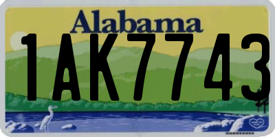 AL license plate 1AK7743