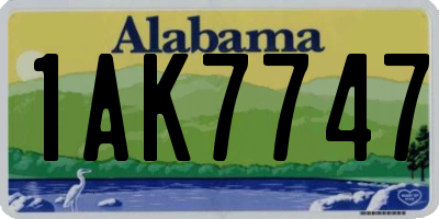 AL license plate 1AK7747