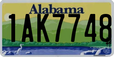 AL license plate 1AK7748