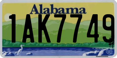 AL license plate 1AK7749