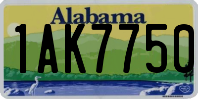 AL license plate 1AK7750