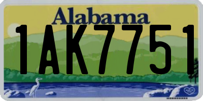 AL license plate 1AK7751