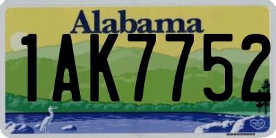 AL license plate 1AK7752