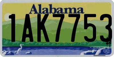 AL license plate 1AK7753