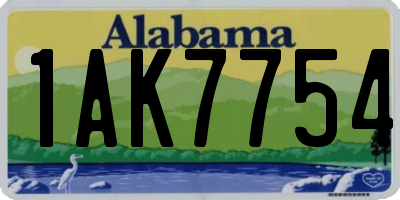 AL license plate 1AK7754