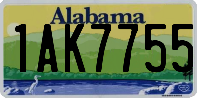 AL license plate 1AK7755