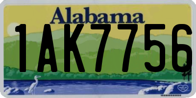 AL license plate 1AK7756