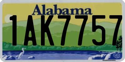 AL license plate 1AK7757