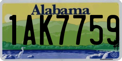 AL license plate 1AK7759