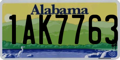 AL license plate 1AK7763