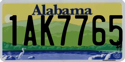 AL license plate 1AK7765