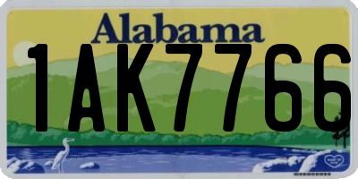 AL license plate 1AK7766