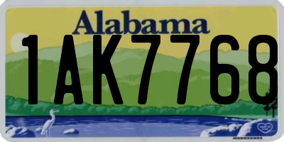 AL license plate 1AK7768