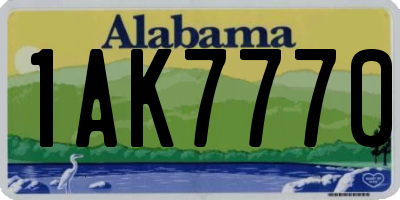 AL license plate 1AK7770