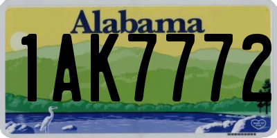 AL license plate 1AK7772
