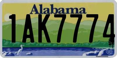 AL license plate 1AK7774