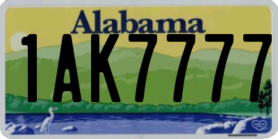 AL license plate 1AK7777