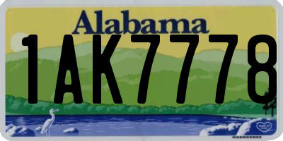 AL license plate 1AK7778