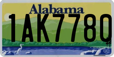 AL license plate 1AK7780