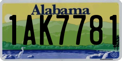AL license plate 1AK7781