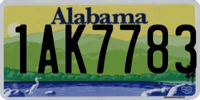 AL license plate 1AK7783