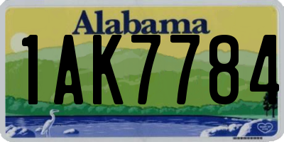 AL license plate 1AK7784
