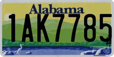 AL license plate 1AK7785