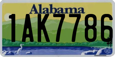 AL license plate 1AK7786