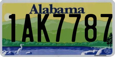AL license plate 1AK7787