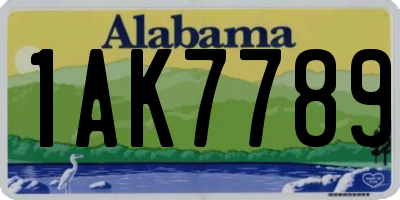 AL license plate 1AK7789