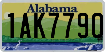 AL license plate 1AK7790