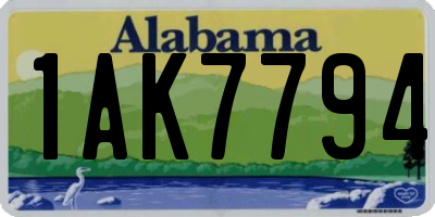 AL license plate 1AK7794