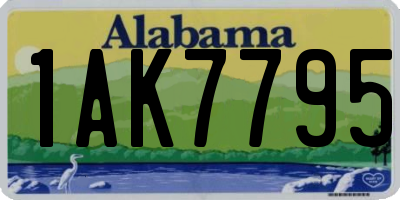 AL license plate 1AK7795