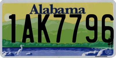 AL license plate 1AK7796